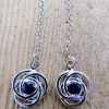 Sterling Silver Blue Crystal Chain Drop Earrings - Image 2