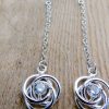 Sterling Silver Crystal Chain Drop Earrings