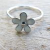 White Flower Ring - Size L (6)