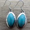 Turquoise Stone Oval Earrings