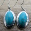 Turquoise Stone Oval Earrings - Image 3