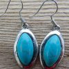 Turquoise Stone Oval Earrings - Image 2