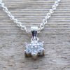 Sterling Silver Crystal Flower Necklace - Image 2
