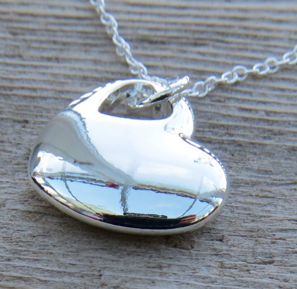 Sterling Silver Solid Heart Necklace