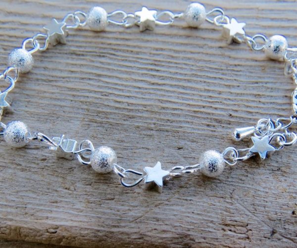 Sterling Silver Star and Moon Bracelet - Image 3