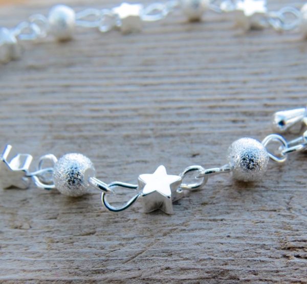 Sterling Silver Star and Moon Bracelet - Image 2