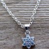Sterling Silver Crystal Flower Necklace