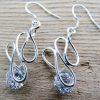 Sterling Silver Crystal Twist Earrings - Image 3