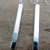 Sterling Silver Solid Straight Drop Earrings - Image 3
