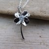 Sterling Silver Flower and Crystal Necklace - Image 2
