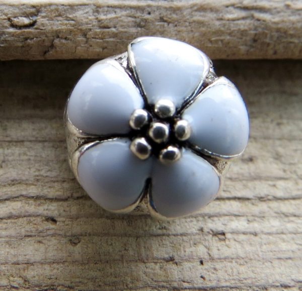 White Flower Stopper Charm