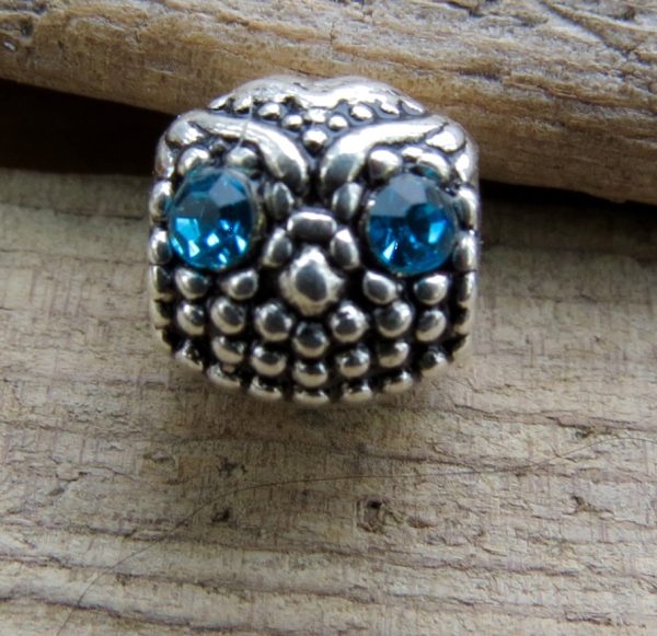 Owl and Blue Crystal Charm