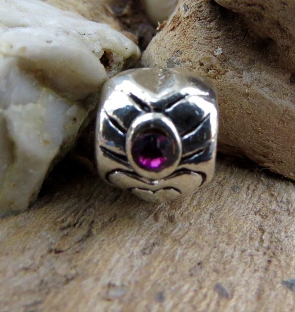 Heart and Purple Crystal Charm