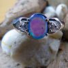Blue Fire Opal And Crystal Contemporary Ring - Size N (7) - Image 2
