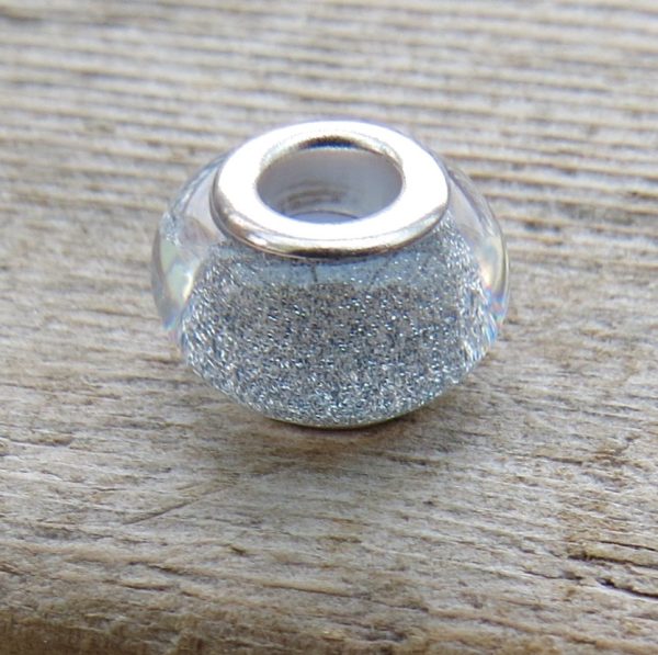 Silver Glitter Bead