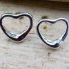 Sterling Silver Heart Stud Earrings - Image 2