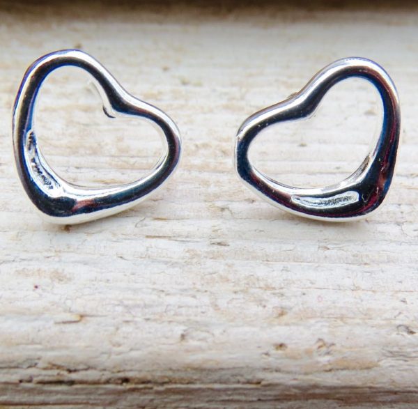 Sterling Silver Heart Stud Earrings