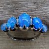 Blue Fire Opal Five Stone Ring - Size R (9) - Image 3