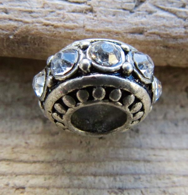 White Crystal Bead Charm