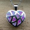 Sterling Silver Pink Fire Opal Heart Necklace