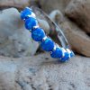 Blue Fire Opal Seven Stone Ring - Size P (8)