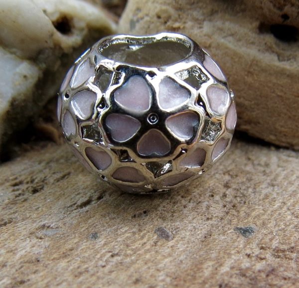 Pink Flower Bead Charm