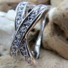 Crystal Criss Cross Ring - Size L (6)