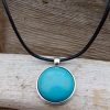 Turquoise Pendant on Waxed Cord - Image 2
