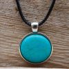 Turquoise Pendant on Waxed Cord