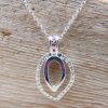 Sterling Silver Crystal Leaf Necklace - Image 2