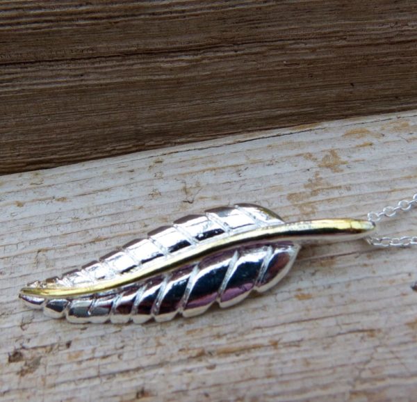 Sterling Silver Feather  Necklace