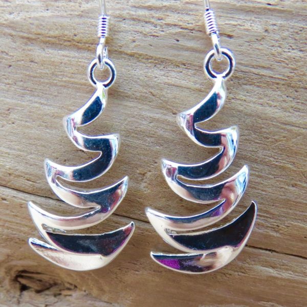 Sterling Silver Zigzag Drop Earrings - Image 2
