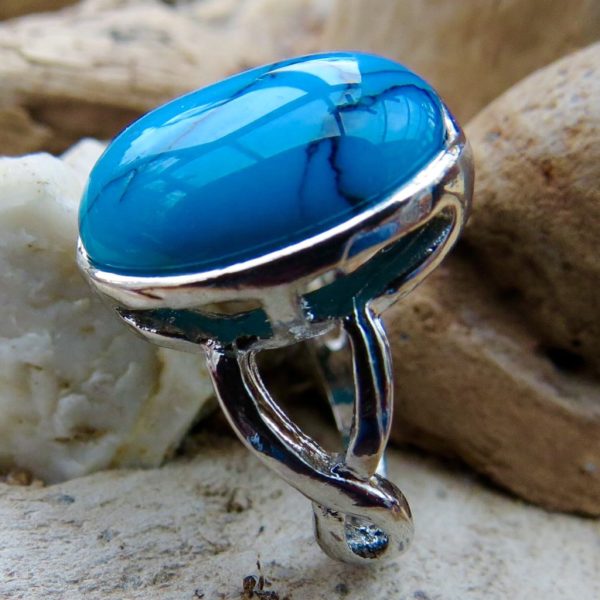 Turquoise Chunky Ring - Size P (8) - Image 2