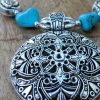Chunky Turquoise Rose Necklace