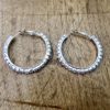 Sterling Silver Sparkle Hoop Earrings - Medium - Image 2