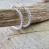 Sterling Silver Sparkle Hoop Earrings - Medium